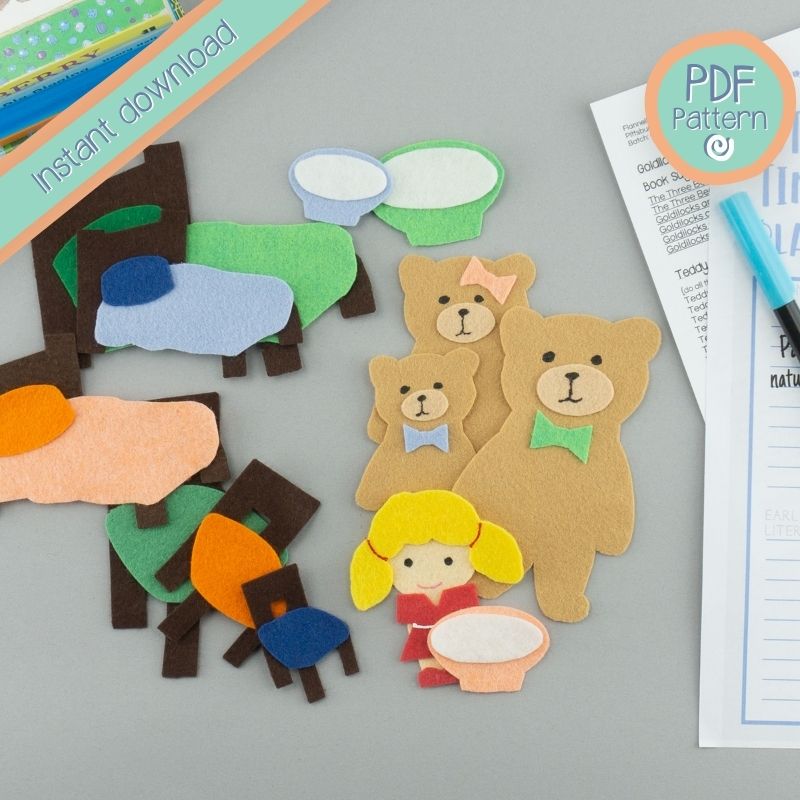 Goldilocks felt board pdf pattern