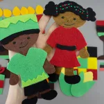 Kwanzaa kids felt set close up