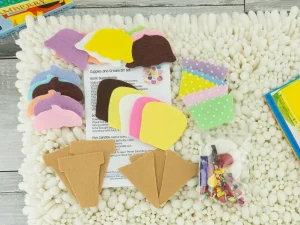 felt dessert spread on rug