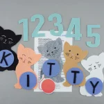 felt board kitty set with letters numbers and yarn