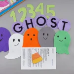 Felt Board Ghosts numbers and lyric card